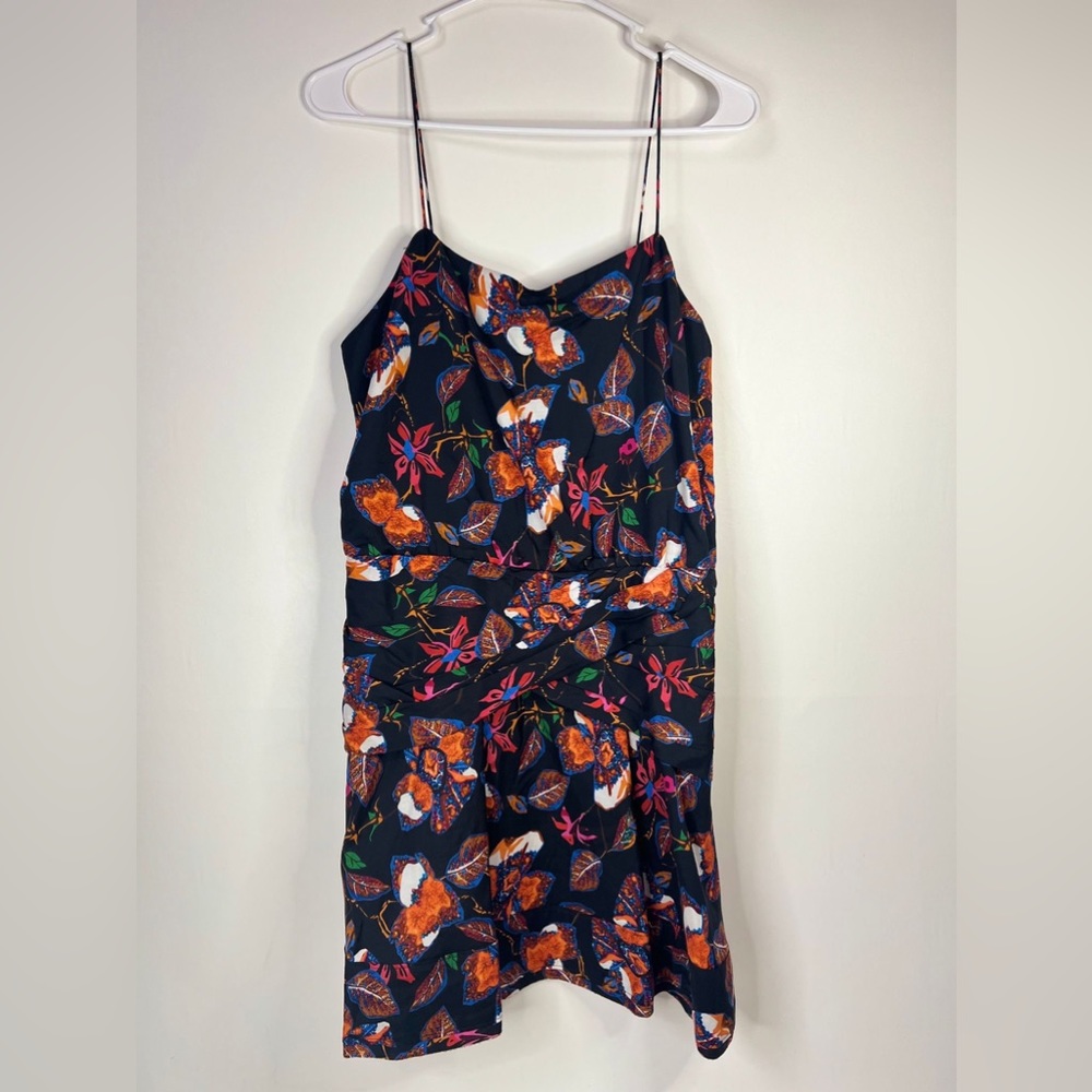 NWT DEREK LAM 10 CROSBY SILK Blend Cami Flounce Lined Mini Dress Twist Waist Sz6 - Picture 5 of 14